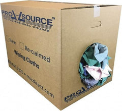 PRO-SOURCE - Reclaimed Poly/Cotton T-Shirt Rags - Assorted Colors, Poly/Cotton, Low Lint, 50 Lbs. at 4 to 6 per Pound, Box - A1 Tooling