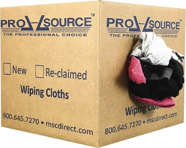 PRO-SOURCE - Reclaimed Cotton T-Shirt Rags - Assorted Colors, Polo, Low Lint, 10 Lbs. at 3 to 4 per Pound, Box - A1 Tooling