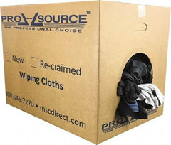 PRO-SOURCE - Reclaimed Cotton T-Shirt Rags - Assorted Colors, Polo, Low Lint, 50 Lbs. at 3 to 4 per Pound, Box - A1 Tooling