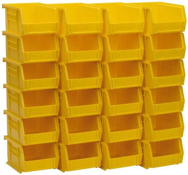 Akro-Mils - 10 Lb. Load Capacity, 5-3/8" Deep, Yellow Polymer Hopper Stacking Bin - 3" High x 4-1/8" Wide x 5-3/8" Long - A1 Tooling