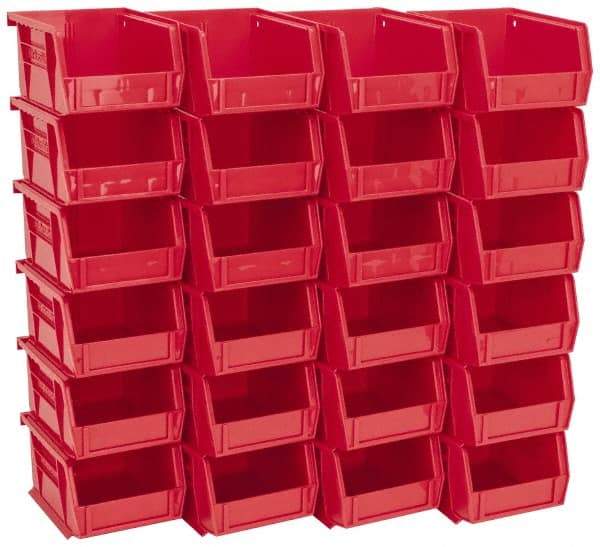 Akro-Mils - 10 Lb. Load Capacity, 5-3/8" Deep, Red Polymer Hopper Stacking Bin - 3" High x 4-1/8" Wide x 5-3/8" Long - A1 Tooling