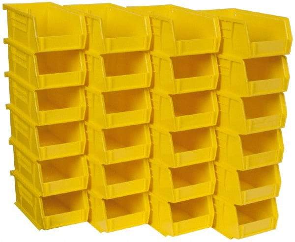 Akro-Mils - 10 Lb. Load Capacity, 7-3/8" Deep, Yellow Polymer Hopper Stacking Bin - 3" High x 4-1/8" Wide x 7-3/8" Long - A1 Tooling