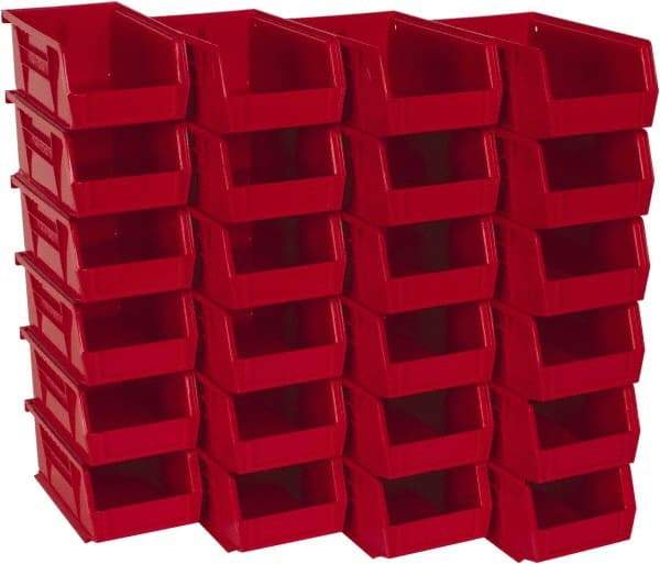 Akro-Mils - 10 Lb. Load Capacity, 7-3/8" Deep, Red Polymer Hopper Stacking Bin - 3" High x 4-1/8" Wide x 7-3/8" Long - A1 Tooling