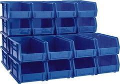 Akro-Mils - 10 Lb. Load Capacity, 7-3/8" Deep, Blue Polymer Hopper Stacking Bin - 3" High x 4-1/8" Wide x 7-3/8" Long - A1 Tooling