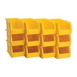 Akro-Mils - 30 Lb. Load Capacity, 10-7/8" Deep, Yellow Polymer Hopper Stacking Bin - 5" High x 5-1/2" Wide x 10-7/8" Long - A1 Tooling