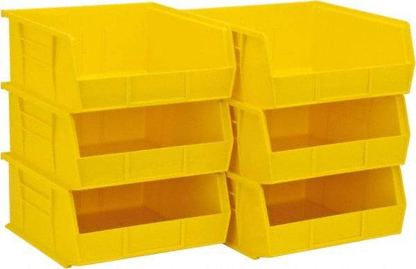 Akro-Mils - 50 Lb. Load Capacity, 10-7/8" Deep, Yellow Polymer Hopper Stacking Bin - 5" High x 11" Wide x 10-7/8" Long - A1 Tooling