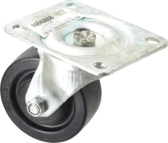 Value Collection - 3" Diam x 1-1/4" Wide x 3-13/16" OAH Top Plate Mount Swivel Caster - Phenolic, 300 Lb Capacity, Plain Bearing, 3-1/8 x 4-1/8" Plate - A1 Tooling