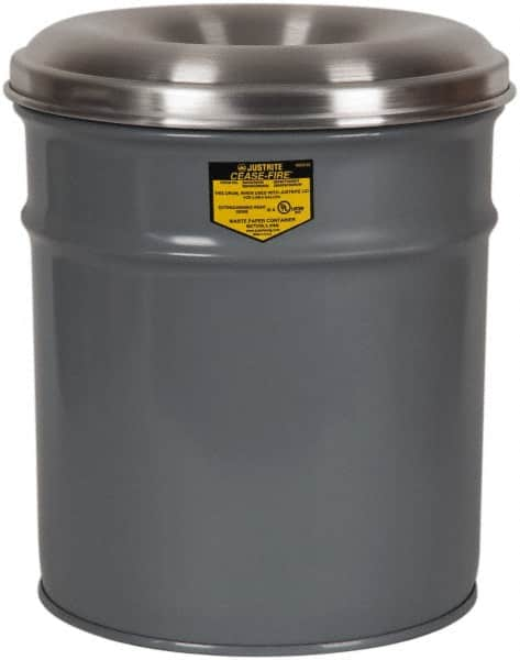 Justrite - 6 Gallon Fire Resistant Steel Drum - 11-3/4 Inch Outside Diameter, 15-3/4 Inch High, UL Standards - A1 Tooling