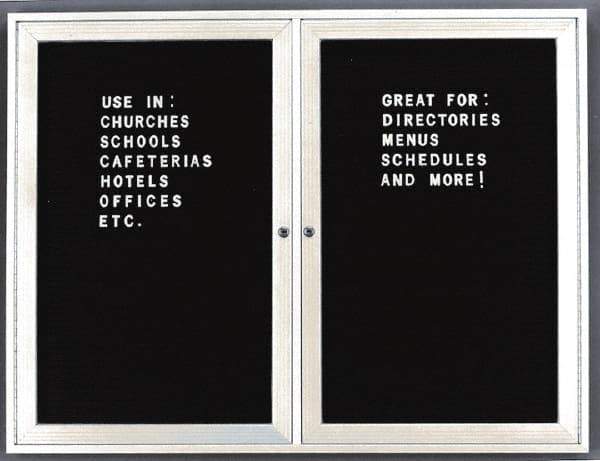 Ghent - 1 Door, 24 Inch Wide x 36 Inch High, Acrylic Enclosed Letter Board - Black - A1 Tooling