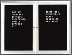 Ghent - 1 Door, 30 Inch Wide x 36 Inch High, Acrylic Enclosed Letter Board - Black - A1 Tooling