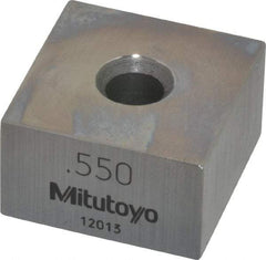 Mitutoyo - 0.55" Square Steel Gage Block - Accuracy Grade 0, Includes Certificate of Inspection - A1 Tooling