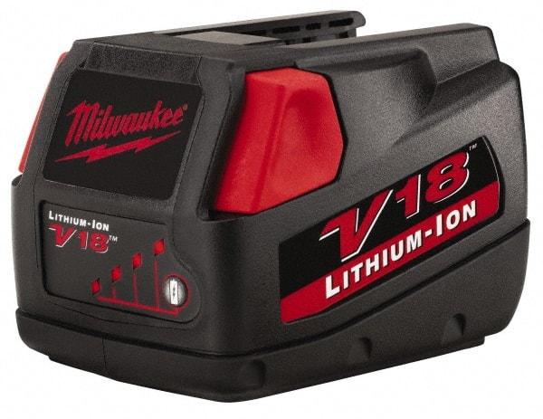 Milwaukee Tool - 18 Volt Lithium-Ion Power Tool Battery - 3 Ahr Capacity, 1 hr Charge Time, Series V18 - A1 Tooling