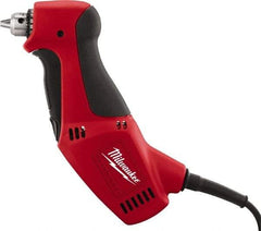 Milwaukee Tool - 3/8" Keyed Chuck, 1,300 RPM, Angled Handle Electric Drill - 3.5 Amps, 120 Volts, Reversible, Includes Chuck Key with Holder - A1 Tooling