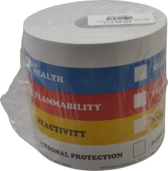 Made in USA - Health, Flammability, Reactivity, Personal Protection Shipping Label - 4" High x 4" Wide - A1 Tooling