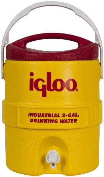 Igloo - 2 Gal Beverage Cooler - Plastic, Yellow/Red - A1 Tooling