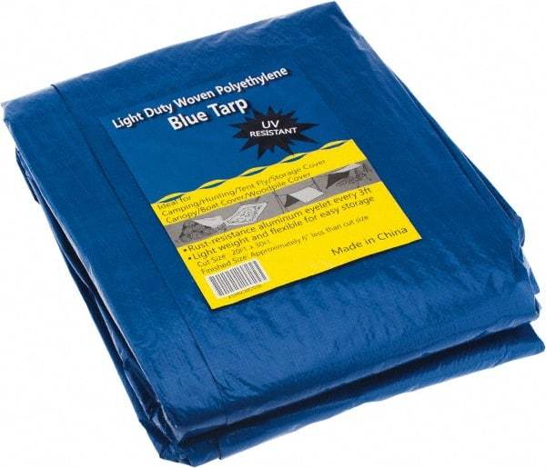 Value Collection - 30' Long x 20' Wide Polyethylene Tarp & Dust Cover - Blue - A1 Tooling