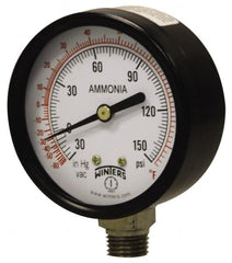 Winters - 4" Dial, 1/4 Thread, 30-0-300 Scale Range, Pressure Gauge - Lower Connection Mount, Accurate to 3-2-3% of Scale - A1 Tooling