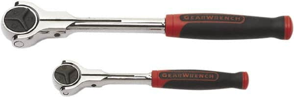 GearWrench - 1/4" & 3/8" Drive Thumbwheel Ratchet Set - Full Polish Chrome Finish, Various Lengths, 72 Gear Teeth, Cushion Grip Handle, Rotator Head - A1 Tooling