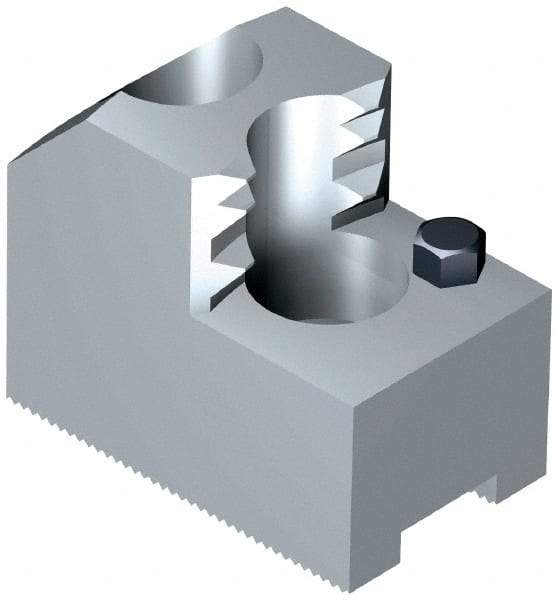 Schunk - 165 to 209.95mm Chuck Diam Compatibility, Steel 1.5mm x 60° Serrated Hard Lathe Top Jaws - 14mm Groove Width, 35mm Wide x 2-5/64" High - A1 Tooling