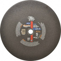 Norton - 14" Aluminum Oxide Cutoff Wheel - 1/8" Thick, 1" Arbor, 4,365 Max RPM, Use with Stationary Tools - A1 Tooling