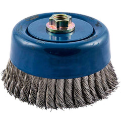 Norton - 6" Diam 5/8-11 Threaded Arbor Stainless Steel Fill Cup Brush - A1 Tooling