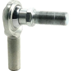 Tritan - 1/4" ID, 2,225 Lb Max Static Cap, Male Spherical Rod End - 1/4-28 RH, 3/8" Shank Diam, 1" Shank Length, Zinc Plated Carbon Steel with PTFE Lined Chrome Steel Raceway - A1 Tooling