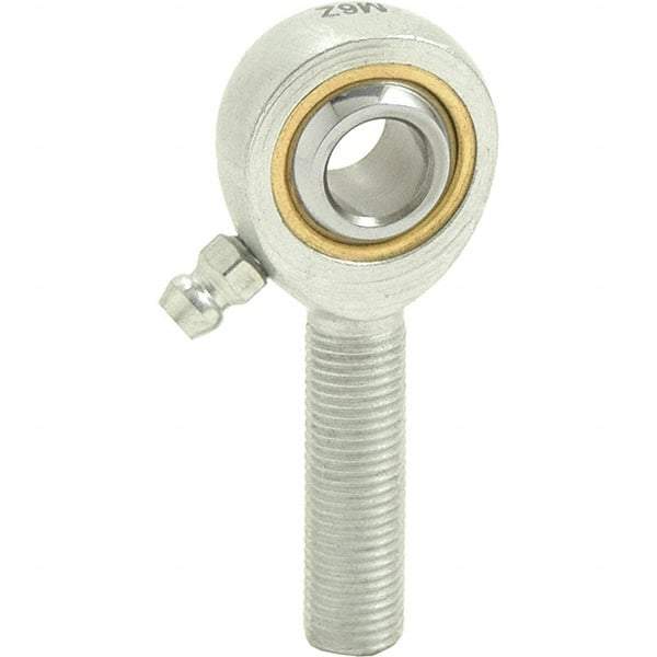 Tritan - 1" ID, 5-1/2" Max OD, 40,000 Lb Max Static Cap, Male Spherical Rod End - 1-1/4 - 12 RH, 1-3/8" Shank Diam, 2-1/8" Shank Length, Zinc Plated Carbon Steel with Sintered Oil Impregnated Bronze Raceway - A1 Tooling