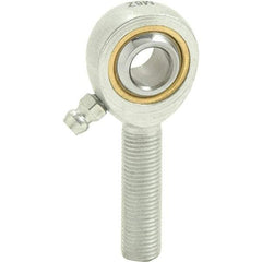 Tritan - 5/8" ID, 3-3/8" Max OD, 7,400 Lb Max Static Cap, Male Spherical Rod End - 5/8-18 RH, 3/4" Shank Diam, 1-5/8" Shank Length, Zinc Plated Carbon Steel with Sintered Oil Impregnated Bronze Raceway - A1 Tooling