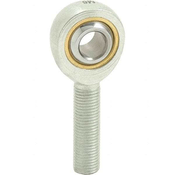 Tritan - 3/16" ID, 1-9/16" Max OD, 1,174 Lb Max Static Cap, Male Spherical Rod End - 10-32 LH, 5/16" Shank Diam, 3/4" Shank Length, Zinc Plated Carbon Steel with Sintered Oil Impregnated Bronze Raceway - A1 Tooling