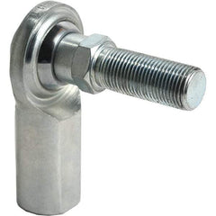 Tritan - 5/8" ID, 9,800 Lb Max Static Cap, Female Spherical Rod End - 5/8-18 UNF RH, 3/4" Shank Diam, 1-3/8" Shank Length, Zinc Plated Carbon Steel with PTFE Lined Chrome Steel Raceway - A1 Tooling