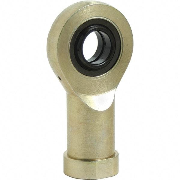 Tritan - 0.315" ID, 1.6535" Max OD, 2,900 Lb Max Static Cap, Female Spherical Rod End - M8 LH, 0.315" Shank Diam, 0.5906" Shank Length, Zinc Plated Carbon Steel with 52100/MoS2 Coated Raceway - A1 Tooling