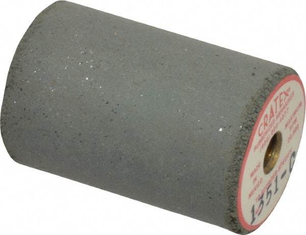 Cratex - 1" Max Diam x 1-1/2" Long, Cylinder, Rubberized Point - Coarse Grade, Silicon Carbide, 1/4" Arbor Hole, Unmounted - A1 Tooling