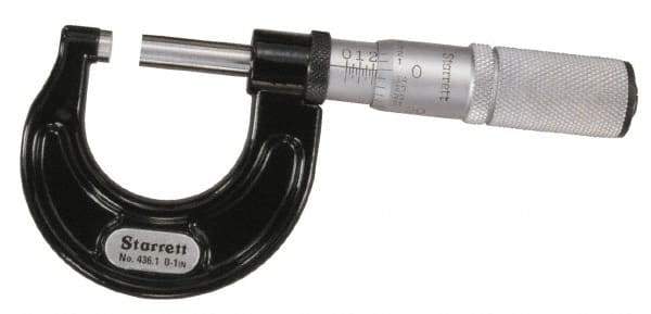 Starrett - 75 to 100mm Range, 0.01mm Graduation, Mechanical Outside Micrometer - Ratchet Stop Thimble, Accurate to 0.004mm - A1 Tooling