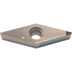 Turning Insert:  NUVBGA222 NCB100,  Cubic Boron Nitride Uncoated Finish,  Neutral,  0.0669″ Long,  0.0315″ Corner Radius,  35.0 &deg N/A Diamond,  Series  NCB100