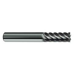 3/8" Dia. - 2-1/2" OAL - 45° Helix Bright Carbide End Mill - 6 FL - A1 Tooling