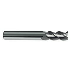 3.5mm Dia. - 50mm OAL - 45° Helix Bright Carbide End Mill - 3 FL - A1 Tooling