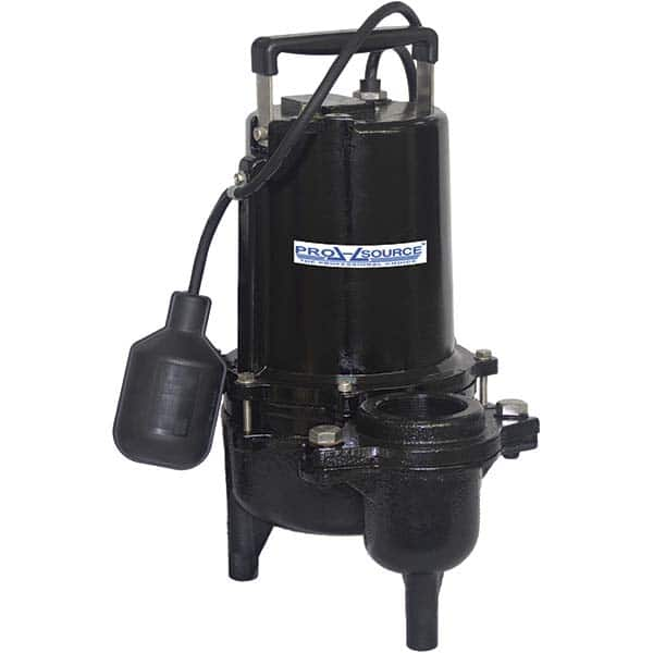 PRO-SOURCE - Submersible, Sump & Sewage Pumps; Type: Sewage ; Operation: Automatic ; Voltage: 115 VAC ; Amperage Rating: 9.5 ; Horsepower: 1/2 ; Outlet Size: 2 (Inch) - Exact Industrial Supply