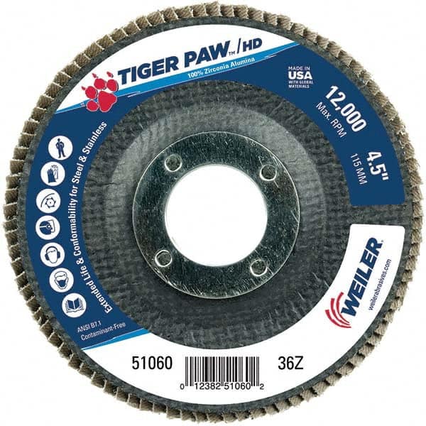 Weiler - Flap Discs Abrasive Type: Coated Flap Disc Type: Type 29 - A1 Tooling