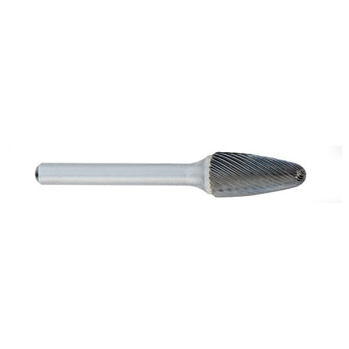 ‎SF-3 -9mm × 19mm LOC × 6mm Shank × 50mm OAL Round Nose Tree Carbide Medium Right Hand Spiral Burr - A1 Tooling