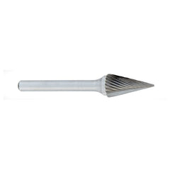 ‎SM-3 -6mm × 25mm LOC × 6mm Shank × 50mm OAL Pointed Cone Carbide Medium Right Hand Spiral Burr - A1 Tooling