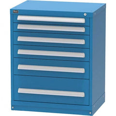 Modular Steel Storage Cabinet: 30″ Wide, 21-13/32″ Deep, 37″ High 440 lb Capacity, 6 Drawer