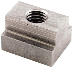 Jergens - 1/2-13 Tapped Through T Slot Nut - 5/8" Slot Width, 1 x 3/8" Base Width x Height, 1-1/4 x 3/4" Overall Length x Height - A1 Tooling