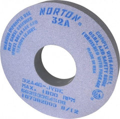 Norton - 14" Diam x 5" Hole x 2" Thick, J Hardness, 46 Grit Surface Grinding Wheel - Aluminum Oxide, Type 1, Coarse Grade, 1,800 Max RPM, Vitrified Bond, No Recess - A1 Tooling