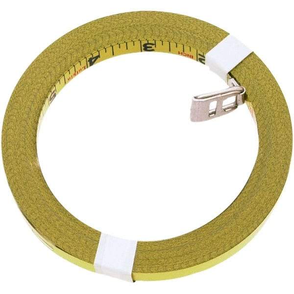 Lufkin - 50' x 3/8", 1/8 Inch/Foot Graduation, Tape Measure Replacement Blade - Metal, Uncoated, Yellow - A1 Tooling