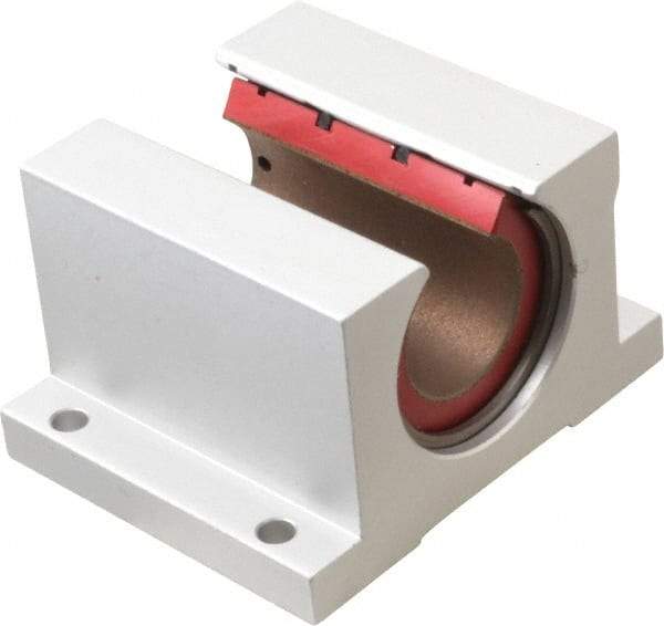 Pacific Bearing - 1" ID, 3-1/4" OAW x 2.813" OAL x 10.5mm OAH Open Pillow Block - 3,525 Lb Static Cap, 2-7/8" Btw Mnt Hole Ctrs, 1.187" Base-to-Ctr Ht, Aluminum - A1 Tooling