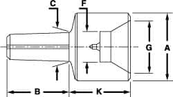 Riten - 4MT Taper, 5/8 to 1-3/8" Point Diam, Hardened Tool Steel Lathe Female Point - 1-7/32" OAL - A1 Tooling