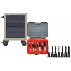 Tool Roller Cabinets; Drawers Range: 5 - 10 Drawers; Overall Weight Capacity: 1800 lb; Width Range: 24″ - 29.9″; Drawer Capacity: 200 lb; Depth Range: 18″ - 23.9″; Top Material: Vinyl; Height Range: 36″ - 41.9″; Color: Black; Overall Depth: 22.375 in; Ove