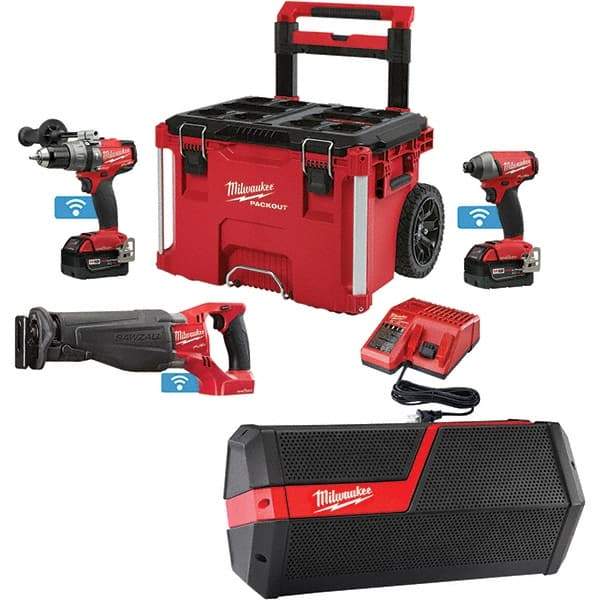 Milwaukee Tool - 18 Volt Cordless Tool Combination Kit - Includes 1/2" Brushless Hammer Drill/Driver, Compact Reciprocating Saw & 1/4" Hex Impact Driver, Lithium-Ion Battery Included - A1 Tooling