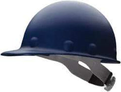 Fibre-Metal - ANSI Type I, Class G Rated, 8-Point, Ratchet Adjustment Hard Hat - Size 6-1/2 to 8, Blue, Standard Brim - A1 Tooling