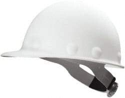 Fibre-Metal - ANSI Type I, Class G Rated, 8-Point, Ratchet Adjustment Hard Hat - Size 6-1/2 to 8, White, Standard Brim - A1 Tooling